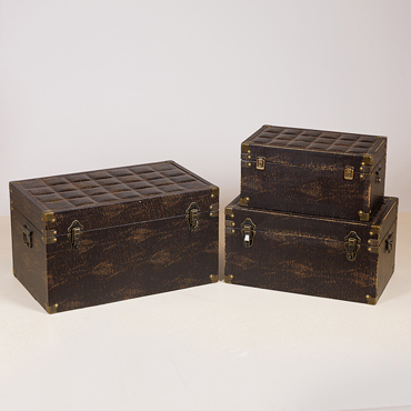 ESTHETI home Σετ των 3 Μπαούλα Μαύρα 56x34x30cm 752-28019